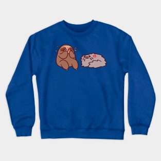 Sloth and Angry Cat Crewneck Sweatshirt